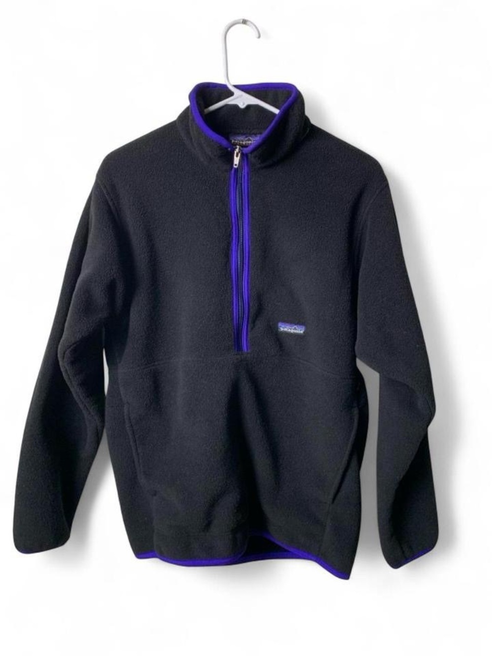 Vintage 90s Patagonia Synchilla Marsupial Fleece Quarter Zip Black Medium